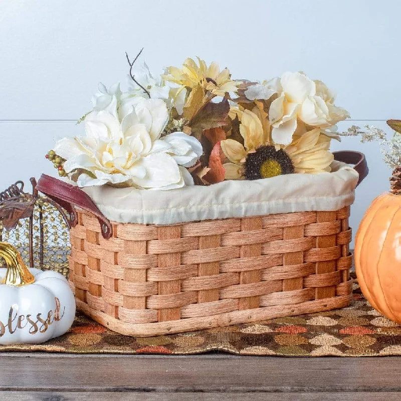 Fruit & Vegetable Basket | Amish Produce Basket w/Leather Handles