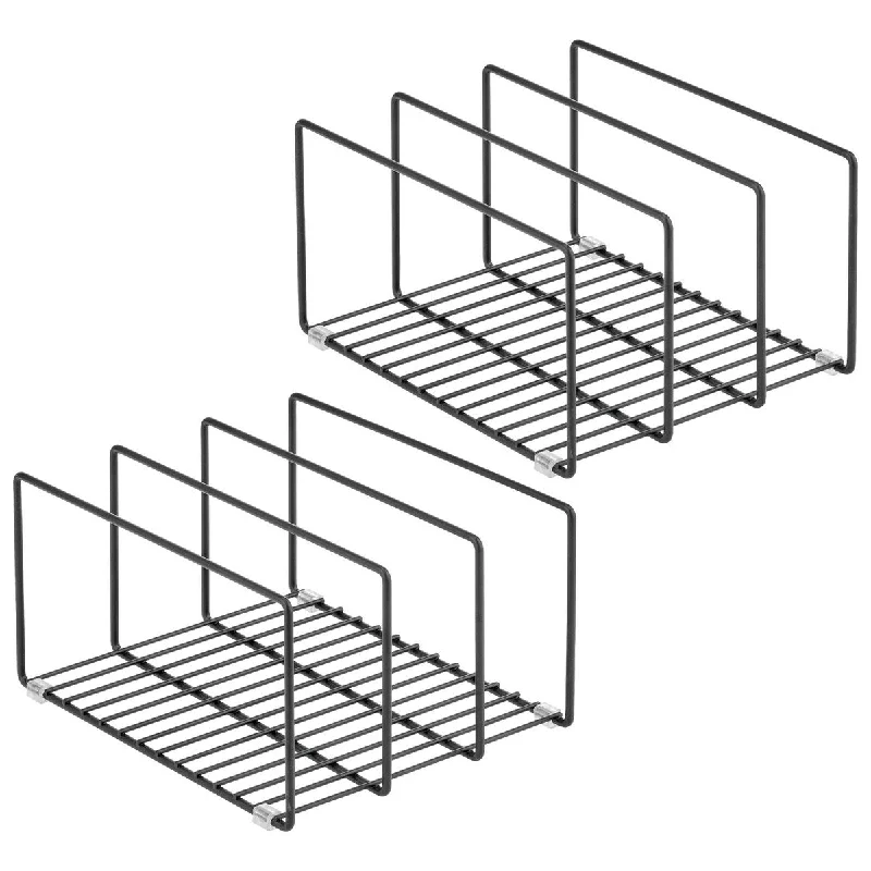 mDesign Steel Cookware Storage Organizer Rack for Kitchen - 2 Pack - 10.19 X 8.5