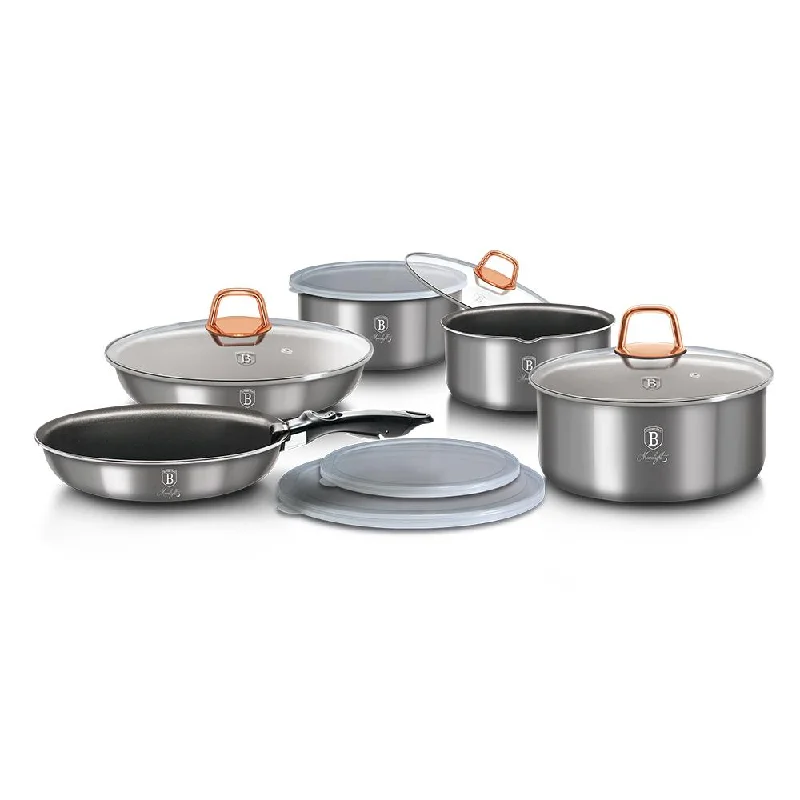 12-Pieces Cookware Set w/ Detached Ergonomic Handle Moonlight Collection