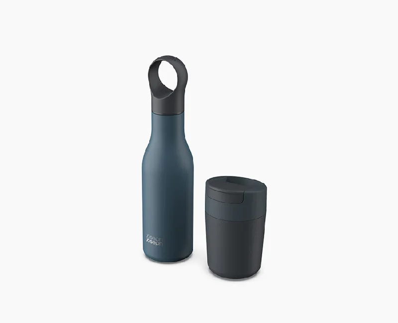 2-piece Blue Travel Mug & Bottle Set