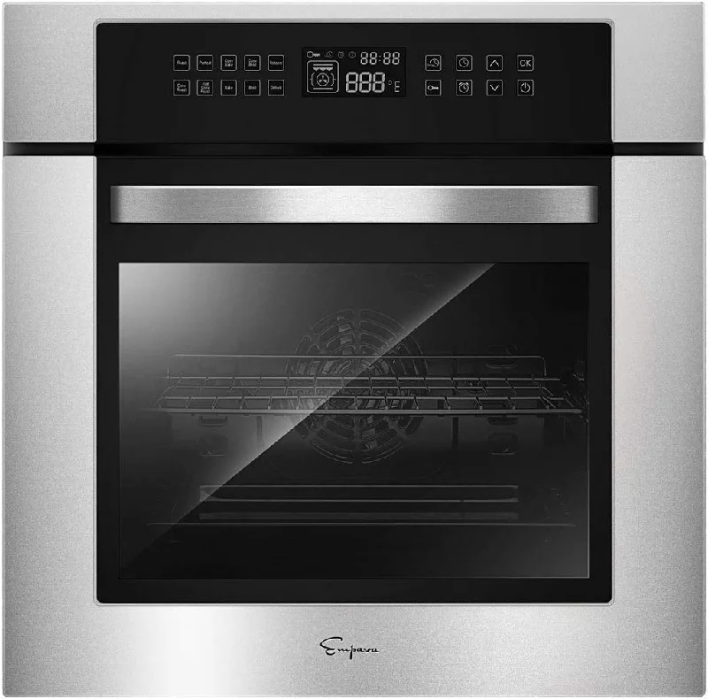 24" Electric Convection Single Wall Oven with Sensitive Touch Control, 10 Cooking Functions, Stainless Steel