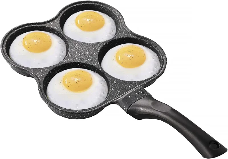 4-Cup Nonstick Egg Frying Pan, Easy Clean Egg Cooker Omelet Pan For Breakfast Swedish Pancake, Crepe Pan Gas Stove and Other Stoves Cookware