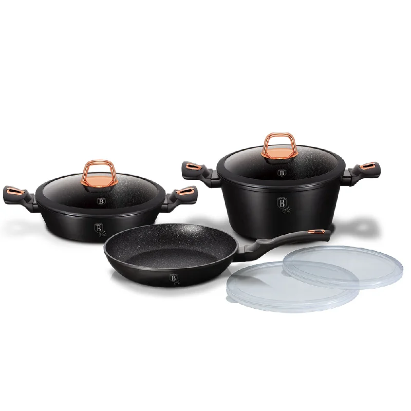 7-Piece Cookware Set Black Rose Collection