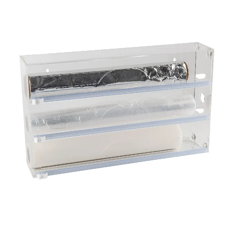 Acrylic Food Wrap Dispenser 3 Inserts