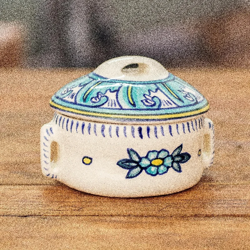 Floral Ceramic Soup Bowl with Lid - Bermuda