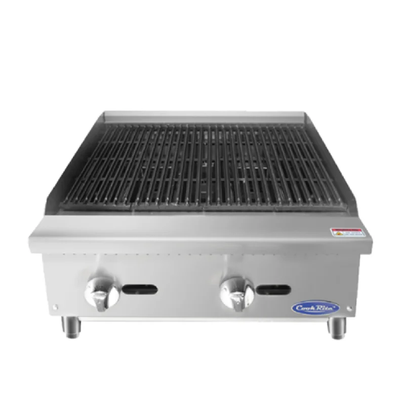 Atosa CookRite 24" Radiant Countertop Charbroiler, Natural Gas 70,000 BTU