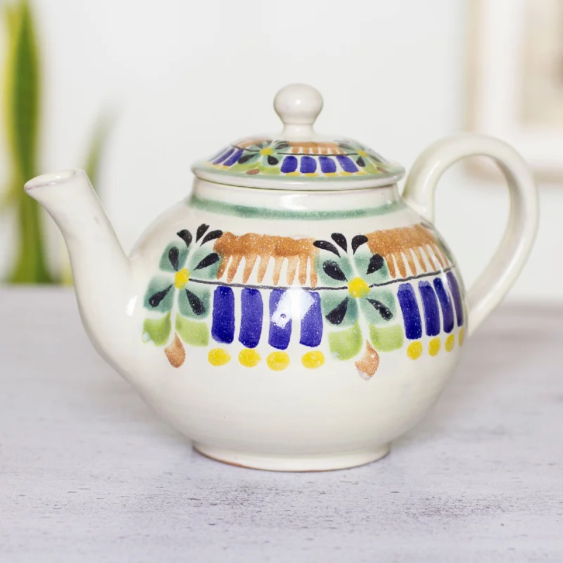 Authentic Mexican Handcrafted Majolica Teapot (20 ounces) - Acapulco