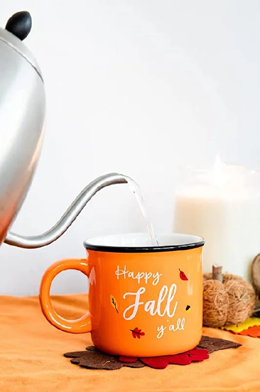 Autumn Coffee Mug, 13oz, Happy Fall Y'all Mug Orange, Fall Decor, Kitchen Decor, Cofee or Tea Mug