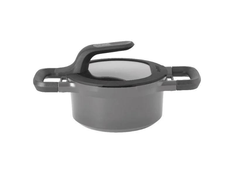 BergHOFF GEM 6.25" Non-Stick Covered Casserole, 1.6 Qt, Grey