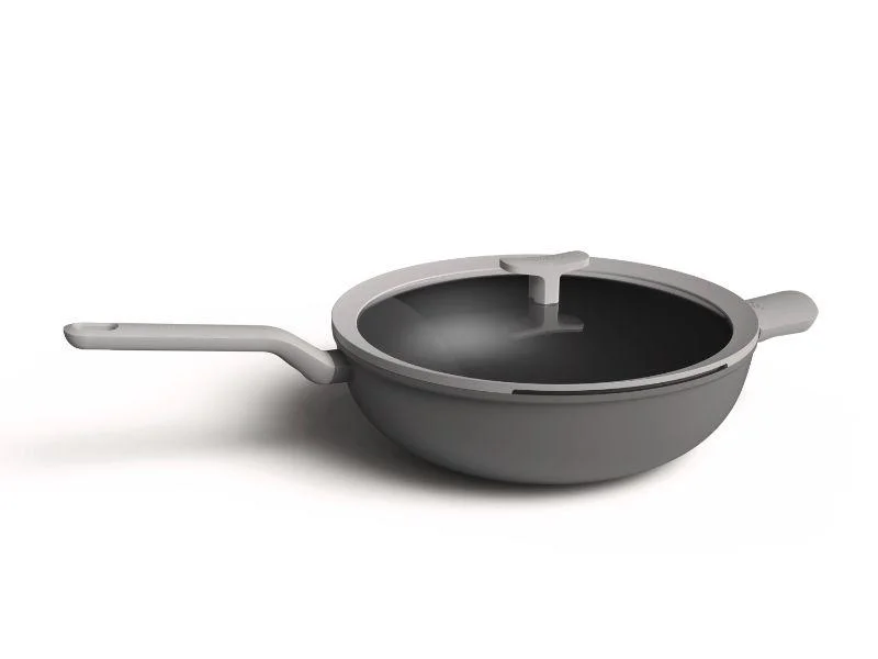 BergHOFF Leo 12.5" Covered Wok, 6.2 Qt, Grey