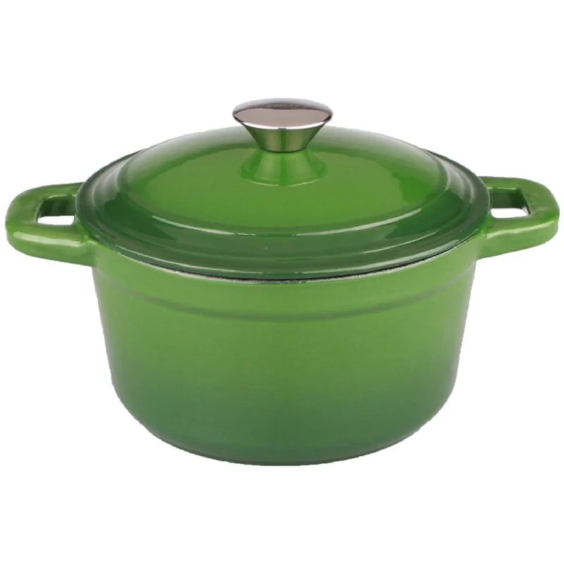 BergHOFF Neo 7Qt Cast Iron Round Covered Dutch Oven, Green