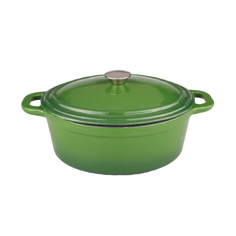 BergHOFF Neo 8Qt Cast Iron Oval Covered Dutch Oven, Green