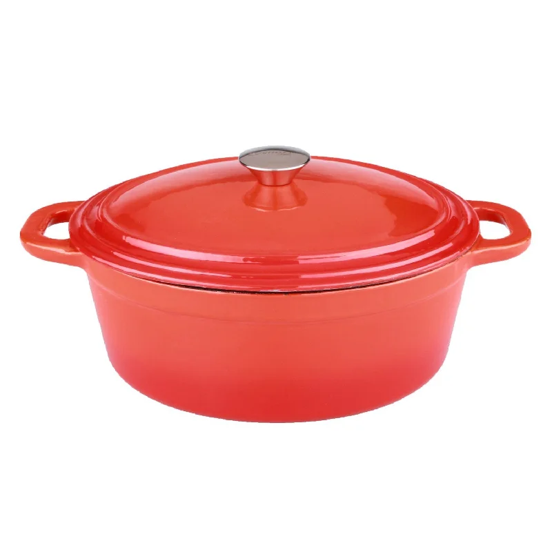 BergHOFF Neo 8Qt Cast Iron Oval Covered Dutch Oven, Orange