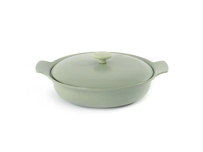 BergHOFF Ron 11" Cast Iron Covered Deep Skillet 3.5Qt, Green