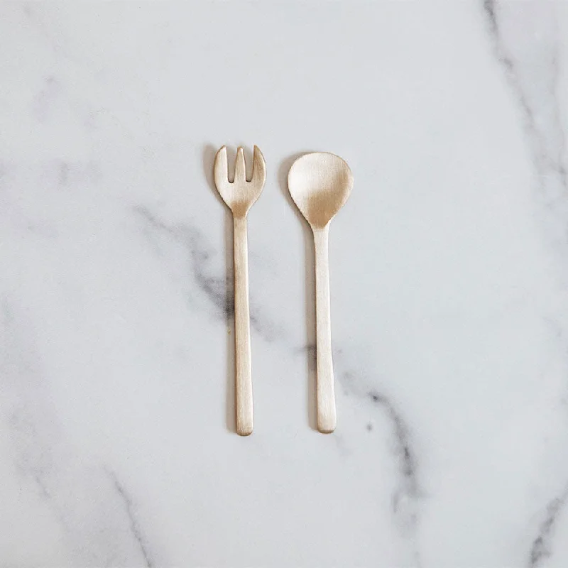 Brass Dessert Utensil Set