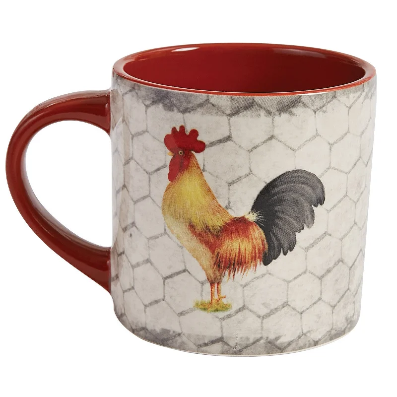 Break Of Day Rooster Mugs - Set of 4 Park Designs