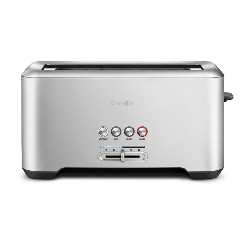 Breville The 'A Bit More' 4 Slice Long Slot Toaster, Brushed Stainless