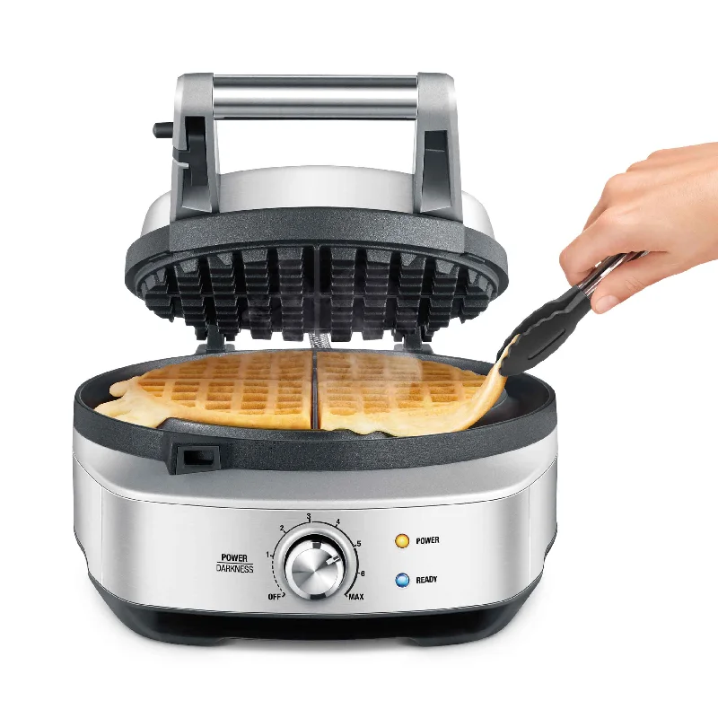 Breville the No-mess Round Waffle Maker, Brushed Stainless Steel