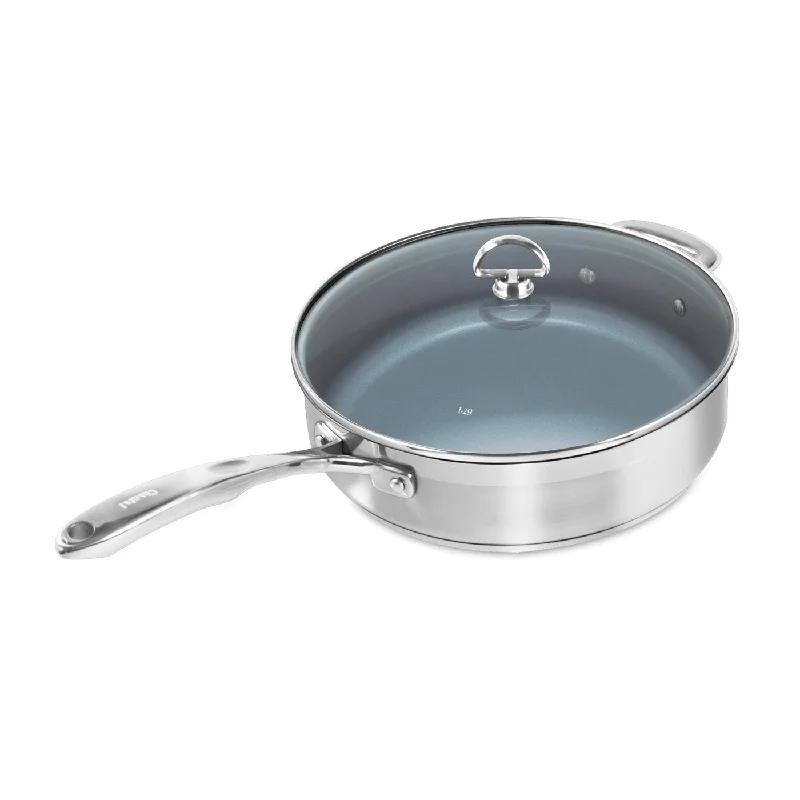 Chantal Induction 21 Saute Pan w/ Ceramic Coating & Glass Lid, 5 Quart