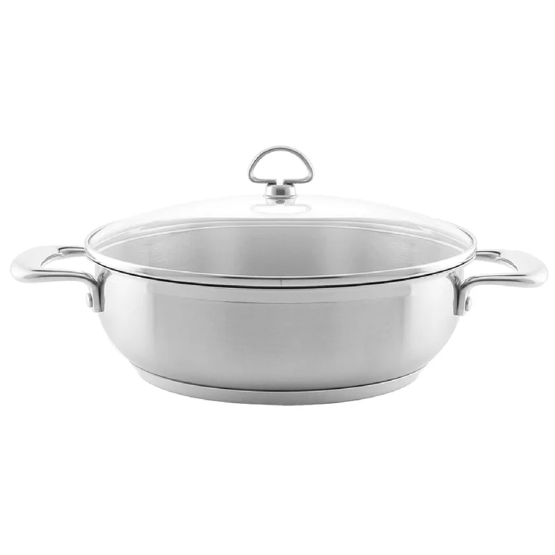 Chantal Induction 21 Steel 5 qt. Chef's Pan w/ Glass Lid