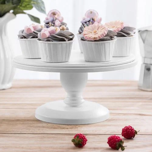 Classic White Round Cake Stand Pedestal, 10 inch