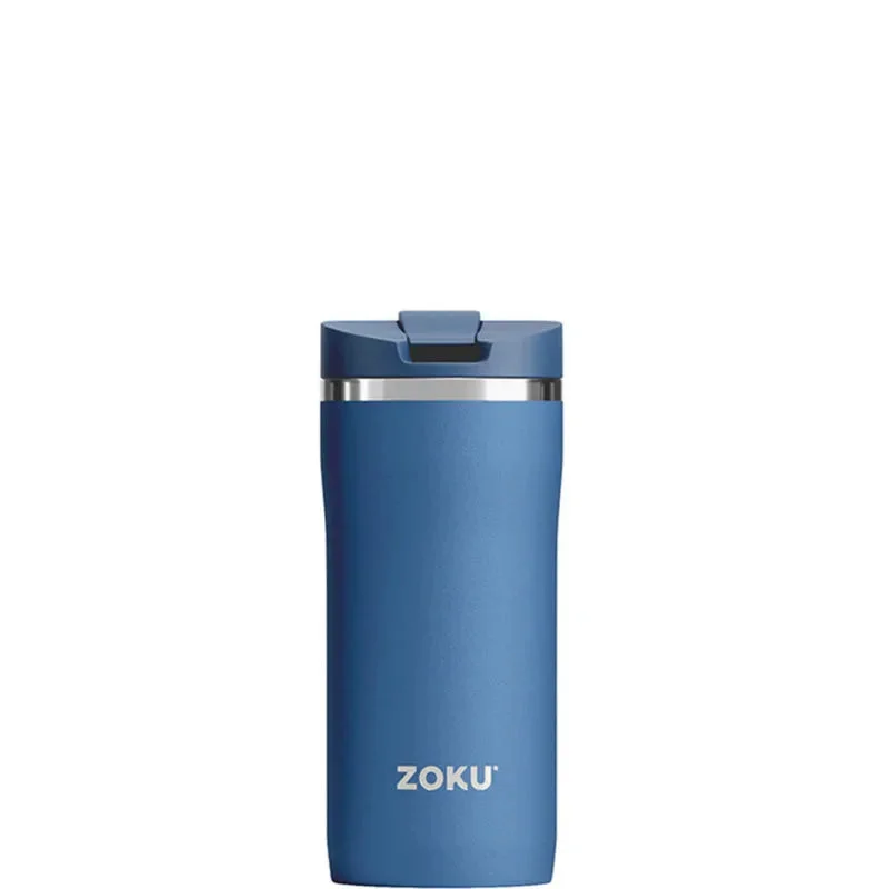 Zoku Classy Stainless Steel Travel Mug With Lid | 7.4 x 7.8 inches | Blue