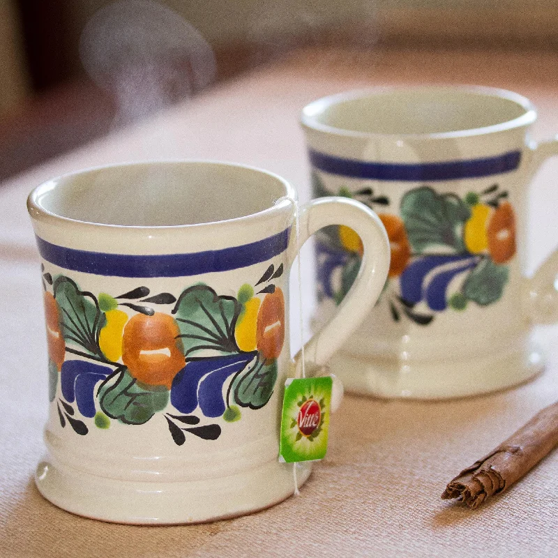 Colorful Ceramic Mugs from Mexico (Pair) - Majolica Dream