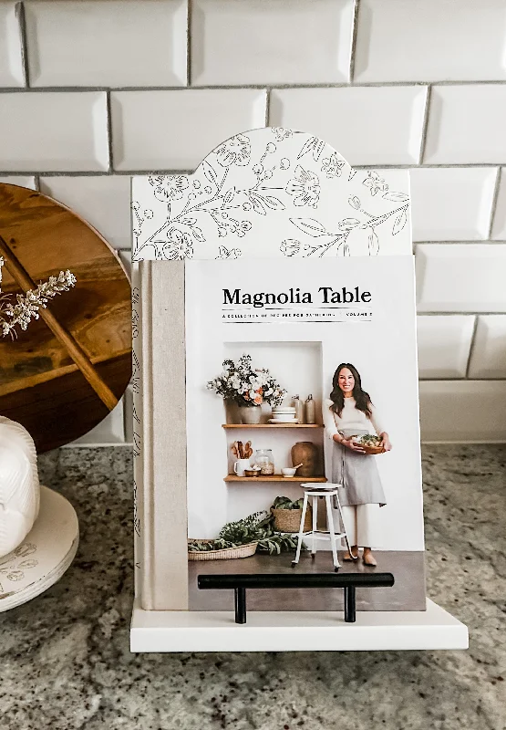 Floral cottage style cookbook holder