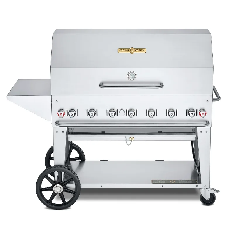 Crown Verity CV-MCB-48PKG 48" Mobile Outdoor BBQ / Charbroiler with Accessory Package, Propane