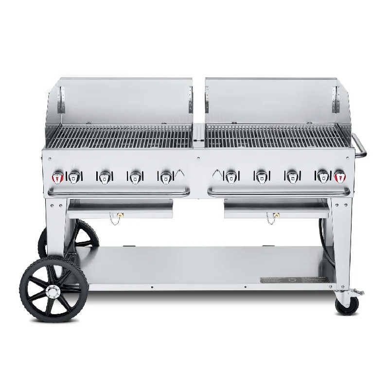 Crown Verity MCB-60WGP-LP 60" Mobile Outdoor BBQ / Charbroiler with Wind Guards, Propane