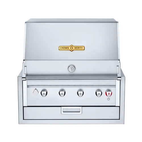 Crown Verity IBI30LP Infinite Series 30" Built-In Grill with Roll Dome, Bun Rack & Cover, Propane