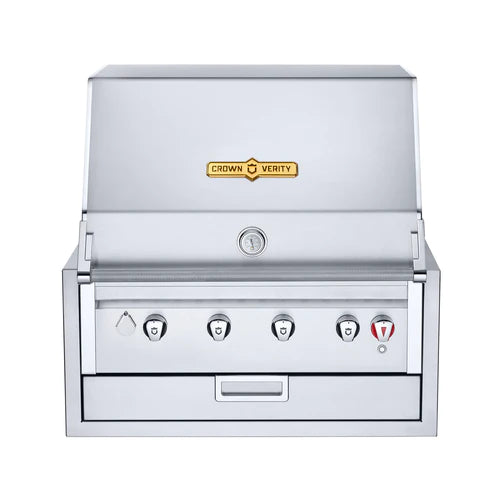 Crown Verity IBI30NG Infinite Series 30" Built-In Grill with Roll Dome, Bun Rack & Cover, Natural Gas