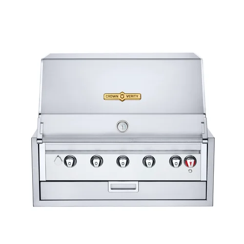 Crown Verity IBI36LP Infinite Series 36" Built-In Grill with Roll Dome, Bun Rack & Cover, Propane