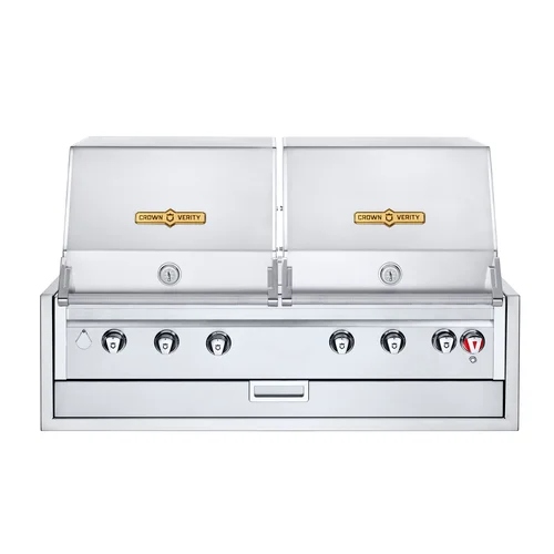 Crown Verity IBI482RDLP Infinite Series 48" Built-In BBQ / Charbroiler with Two Roll Domes, Propane