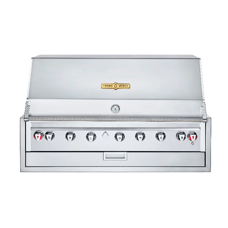 Crown Verity IBI48NG Infinite Series 48" Built-In Grill with Roll Dome & Custom Fitted Cover & Regulator, Natural Gas