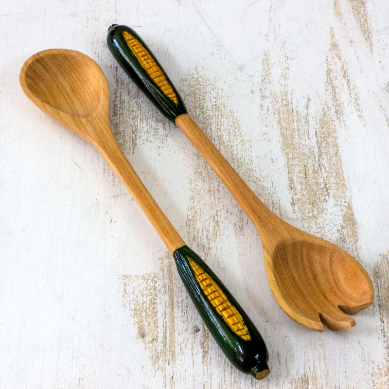 Fair Trade Wood Serving Utensils - Golden Maize