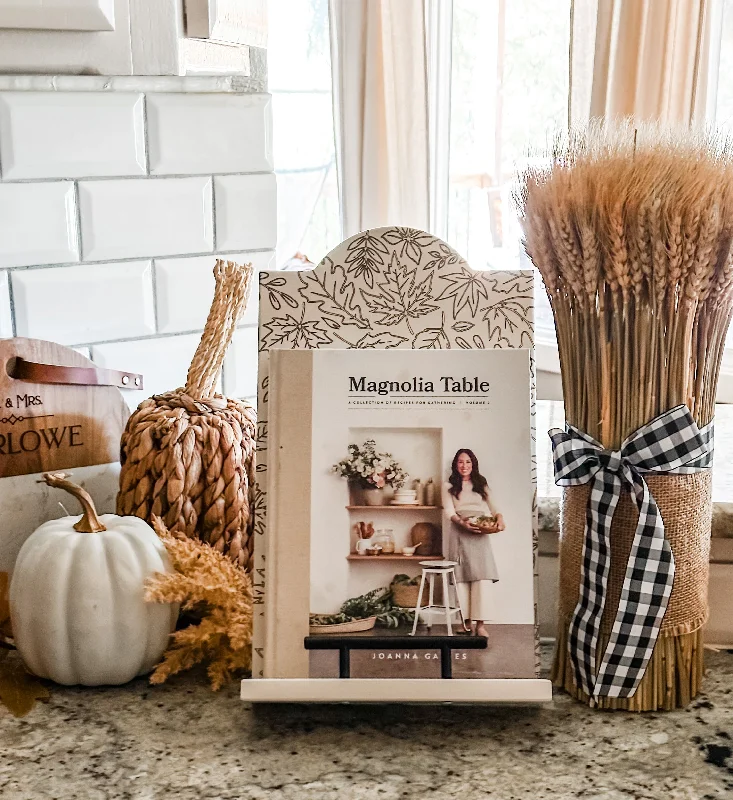 Fall leaf style cookbook holder