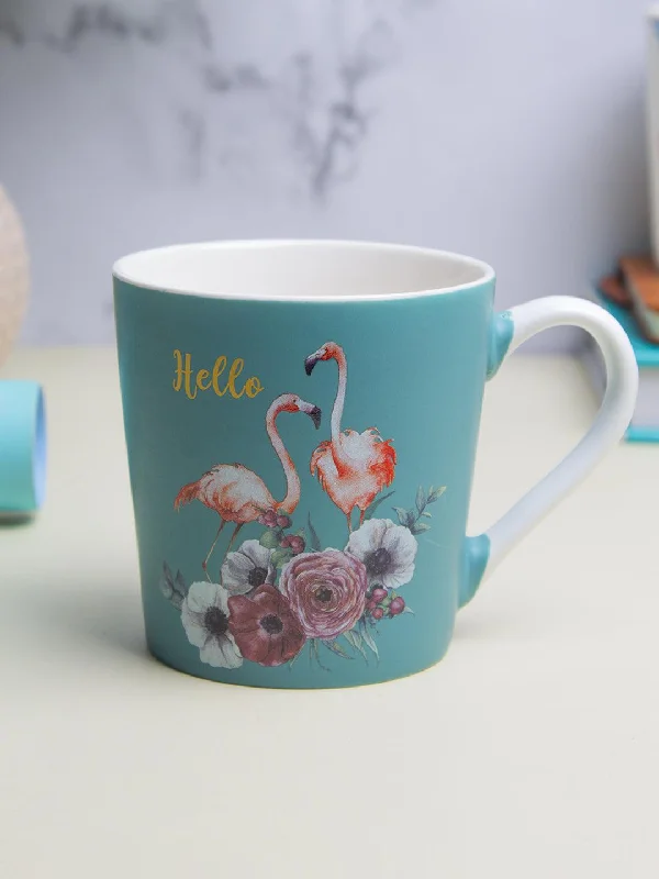 Flamingo Theme Coffee Mug - 400mL, Turquoise