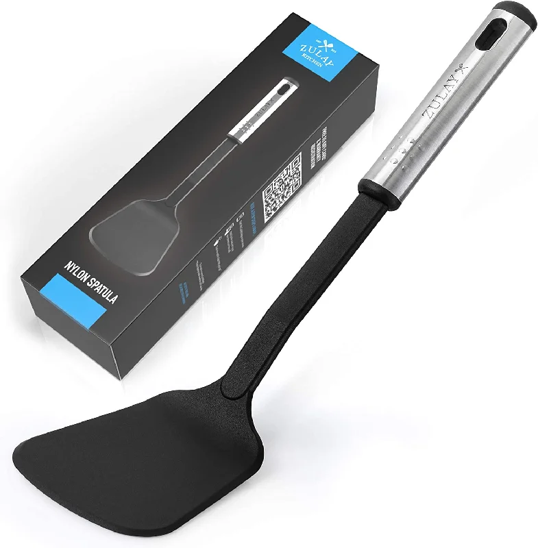 Flexible Nylon Spatula Turner With Stainless Steel Ergonomic Handle