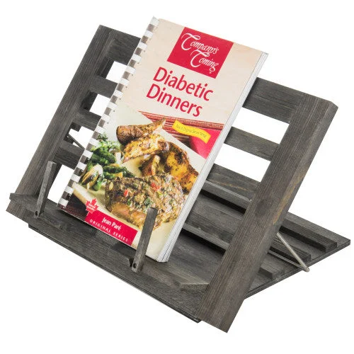 Folding Gray Wood Cookbook Holder