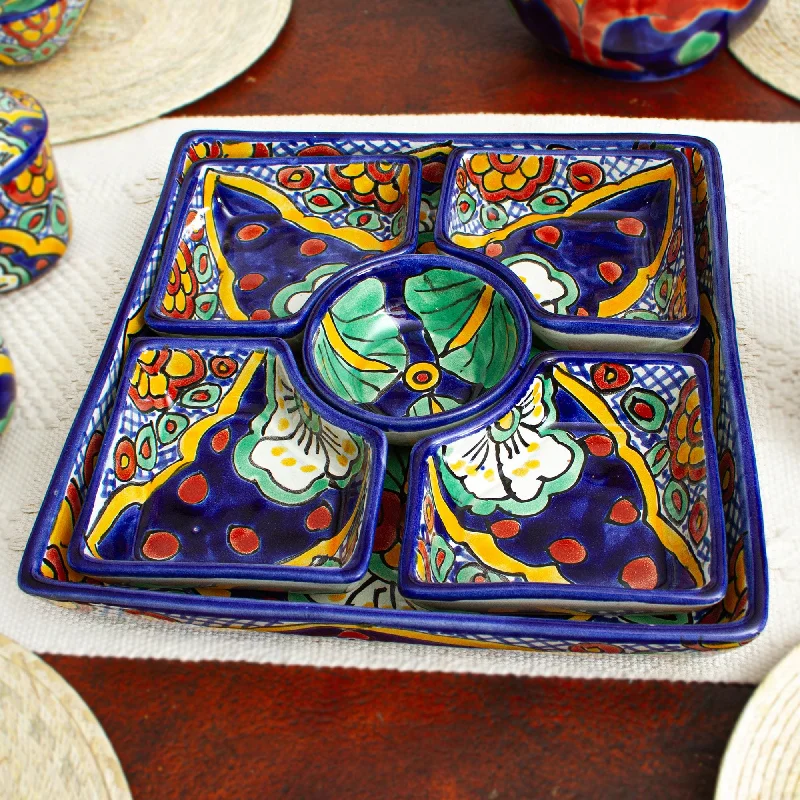 Food-Safe Talavera-Style Appetizer Platter - Hidalgo Square