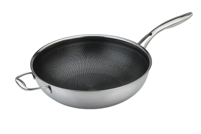 Frieling Black Cube 12-1/2 Inch Stainless/Nonstick Hybrid Wok