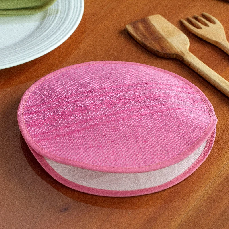 Hand Woven Cotton Tortilla Warmer Pouch from Mexico - Oaxacan Warmer in Fuchsia