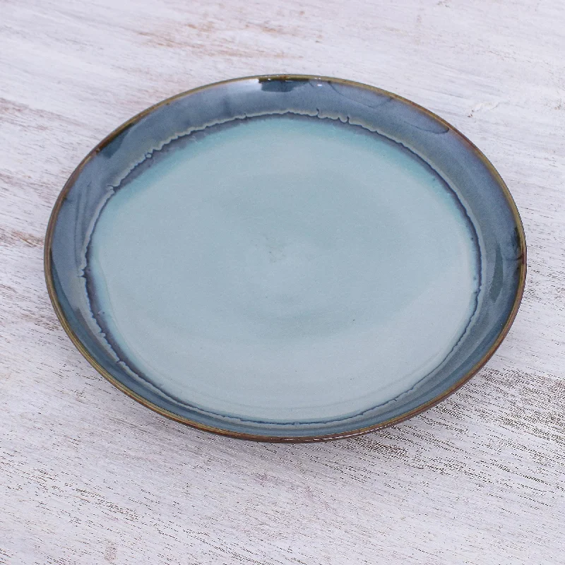 Handcrafted Blue Ceramic Dinner Plate - Blue Crush