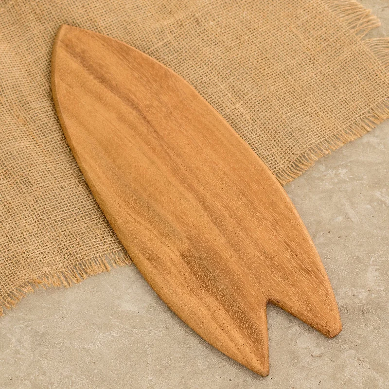 Handcrafted Geometric Conacaste Wood Cheese Board - Delicious Coasts