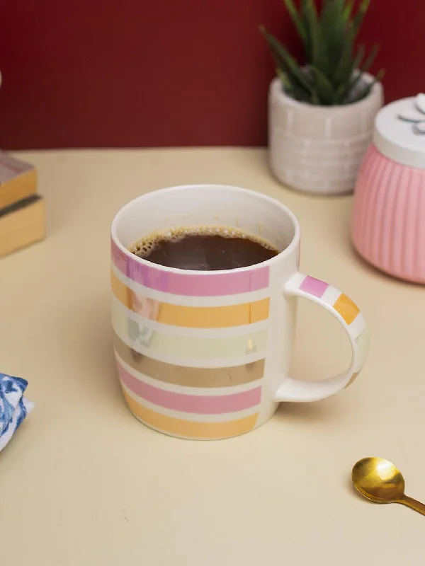 Horizontal Stripes Ceramic Coffee Mug - 350mL, Multi