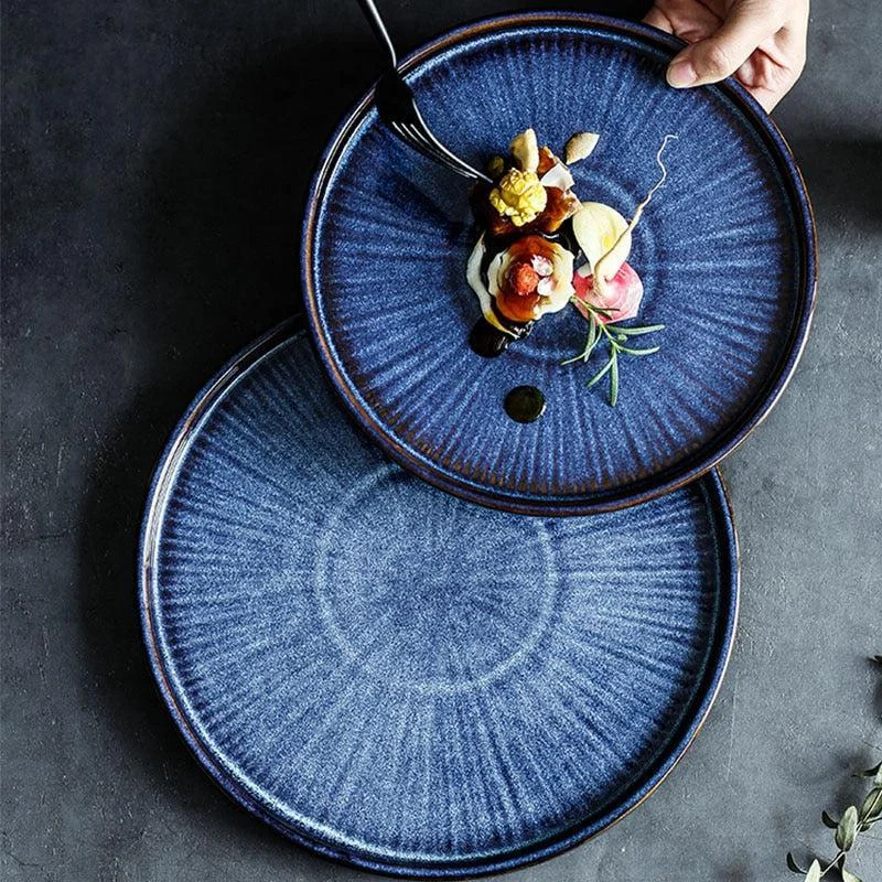 Indigo Ceramic Porcelain Plates