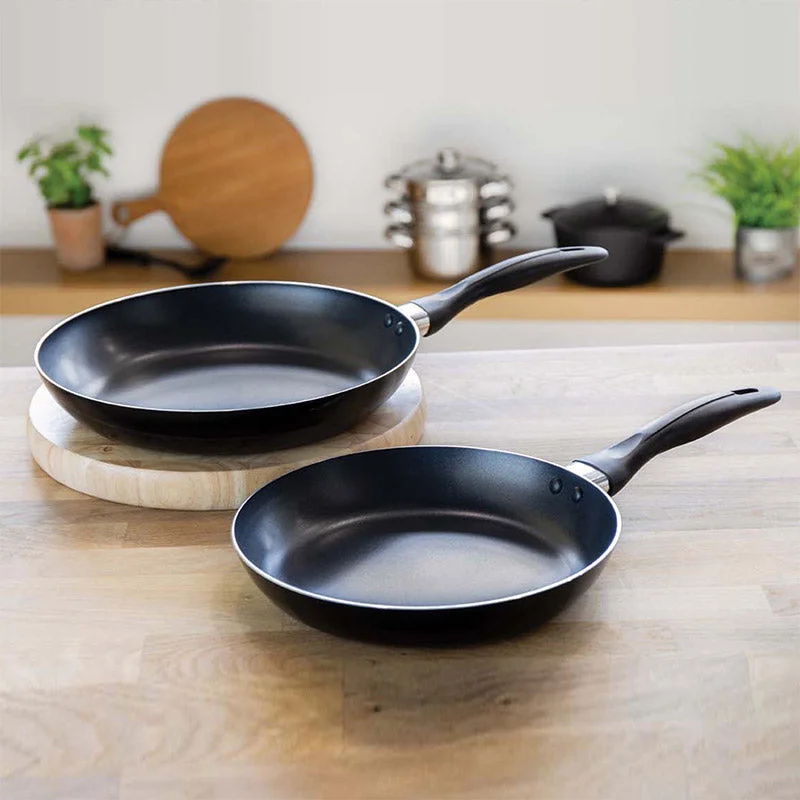 Kitchen Craft Giny Aluminum Non-Stick Frying Pan | Set of 2 | 20 x 6 x 14 inches