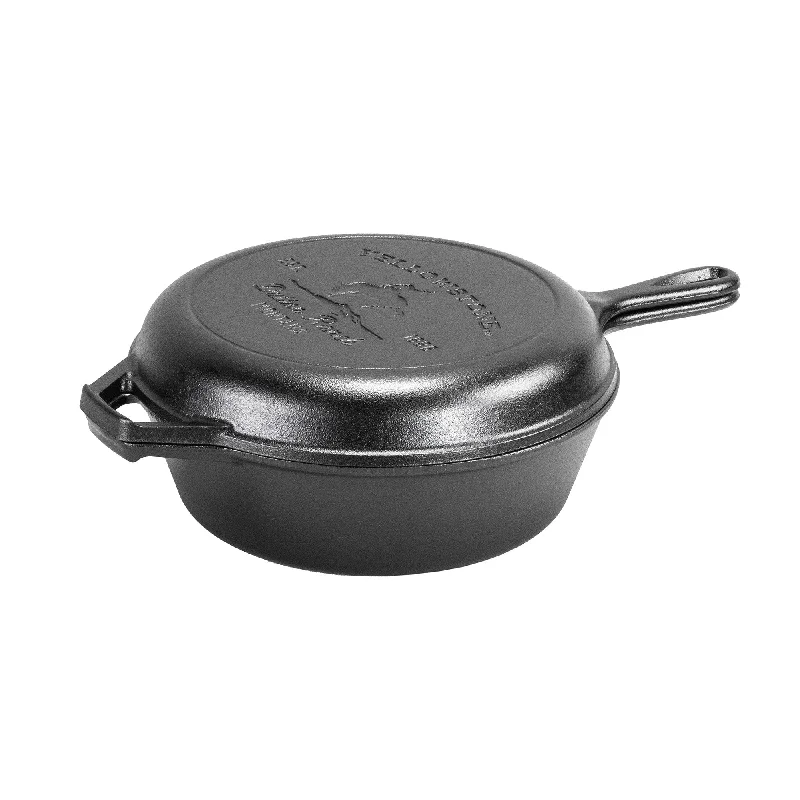 Lodge Yellowstone 3.2 Quart Cast Iron Bucking Bronco Combo Cooker, 10.25 Inch Diameter