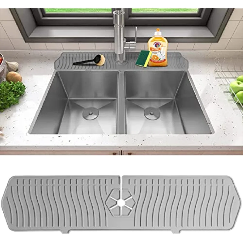 Longer Silicone Sink Mat for Kitchen & Bathroom